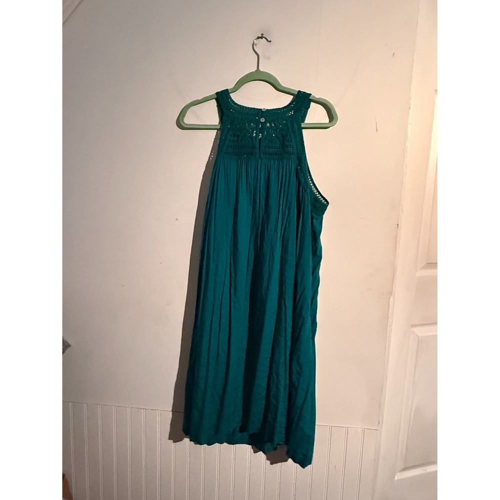 Soft Surroundings 2X Crochet Dress Boho Effortless Minimalist Resort Flowy.Teal - Picture 4 of 5